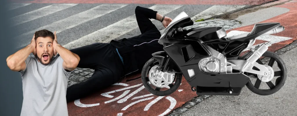 motorcycle hits pedestrian