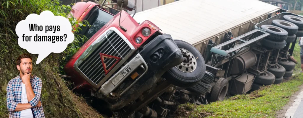 who pays for damages for a truck accident