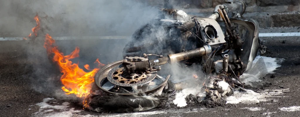 Motorcycle Crash Explosion in Hollywood