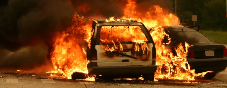 accidente con incendio en la I 80