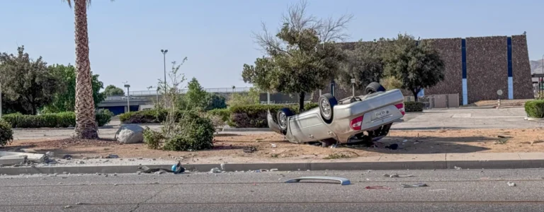 Vehicle Flips in Victorville Crash