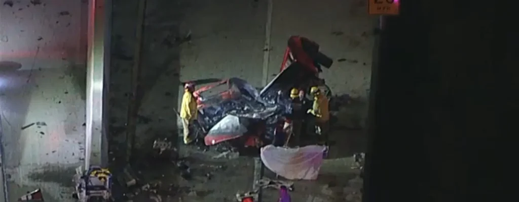 fiery crash in West Covina