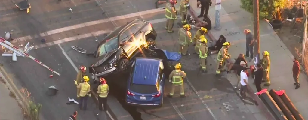 multi-vehicle crash in North Hollywood