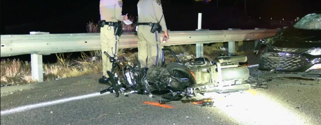 accidente de motocicleta en Corona
