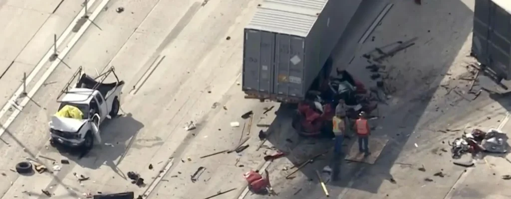 big rig crash on 10 Freeway