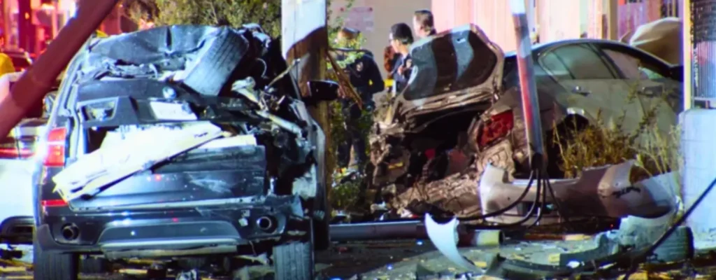 high speed crash in North Hollywood
