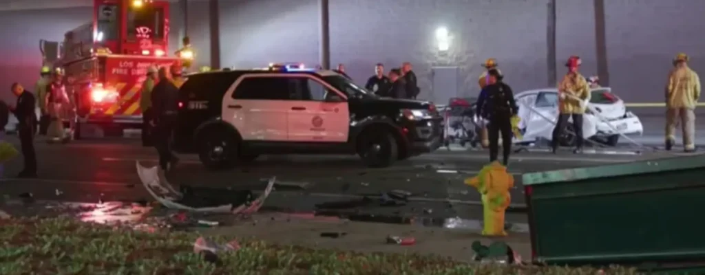 hit and run crash on Sunset Boulevard